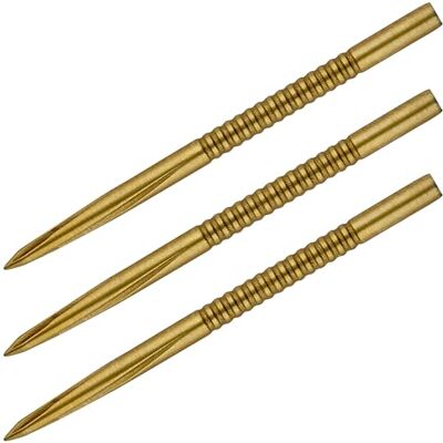Unicorn Volute Replacement Steel Tip Dart Points PVD Golden Titanium Coating Shark Fin Engineered Grip 42 mm 3 per Pack Unicorn Volute Replacement Steel Tip Dart Points PVD Golden Titanium Coating Shark Fin Engineered Grip 42 mm 3 per Pack