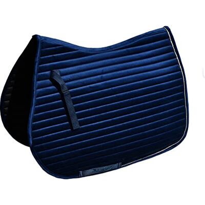 Rhinegold Diamante Channel Quilt GP Saddle Pad-Cob-Ink Blue Rhinegold Diamante Channel Quilt GP Saddle Pad-Cob-Ink Blue