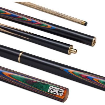 POWERGLIDE Exios 3/4 Jointed Snooker Cue – Ash Shaft, Hand Spliced Butt, Brass Joint, 9.5mm Tip – Performance Cue for Improving & League Players (Rainbow, Black/Grey, Brown & Blue Splice Designs) POWERGLIDE Exios 3/4 Jointed Snooker Cue – Ash Shaft, Hand Spliced Butt, Brass Joint, 9.5mm Tip – Performance Cue for Improving & League Players (Rainbow, Black/Grey, Brown & Blue Splice Designs)