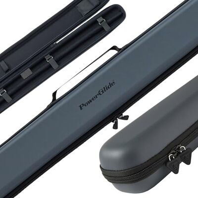 POWERGLIDE Snooker Pool or Billiard Cue Case Svartur Modern Design Soft Touch EVA Handle & Shoulder Strap Protective Foam Interior Accessory Pockets to Fit 2-Piece Cue POWERGLIDE Snooker Pool or Billiard Cue Case Svartur Modern Design Soft Touch EVA Handle & Shoulder Strap Protective Foam Interior Accessory Pockets to Fit 2-Piece Cue