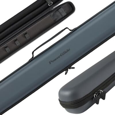 POWERGLIDE Snooker Pool or Billiard Cue Case Svartur Modern Design Soft Touch EVA Handle & Shoulder Strap Protective Foam Interior Accessory Pockets to Fit 2-Piece Cue POWERGLIDE Snooker Pool or Billiard Cue Case Svartur Modern Design Soft Touch EVA Handle & Shoulder Strap Protective Foam Interior Accessory Pockets to Fit 2-Piece Cue