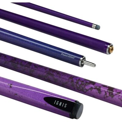 POWERGLIDE Ignis Carbon Low Deflection Snooker Cue 19oz Magma Violet POWERGLIDE Ignis Carbon Low Deflection Snooker Cue 19oz Magma Violet