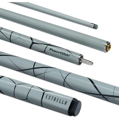 POWERGLIDE Estrella Fibreglass Snooker Cue 18oz Arctic Silver POWERGLIDE Estrella Fibreglass Snooker Cue 18oz Arctic Silver