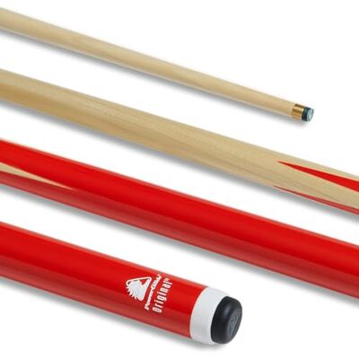 POWERGLIDE Snooker Pool or Billiard Cue Stick Original 1-Piece Poplar Shaft with Painted Butt Junior Length 42" 10mm Tip Red POWERGLIDE Snooker Pool or Billiard Cue Stick Original 1-Piece Poplar Shaft with Painted Butt Junior Length 42" 10mm Tip Red