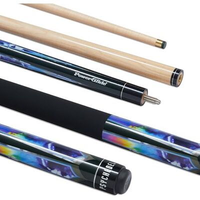 POWERGLIDE Psychedelic Pool Cue 10mm Maple Shaft Matt Grip POWERGLIDE Psychedelic Pool Cue 10mm Maple Shaft Matt Grip