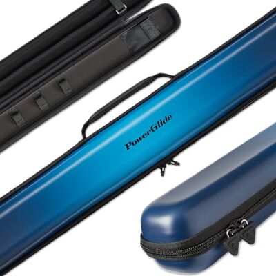 POWERGLIDE Snooker Pool or Billiard Cue Case Svartur Modern Design Soft Touch EVA Handle & Shoulder Strap Protective Foam Interior Accessory Pockets to Fit 2-Piece Cue POWERGLIDE Snooker Pool or Billiard Cue Case Svartur Modern Design Soft Touch EVA Handle & Shoulder Strap Protective Foam Interior Accessory Pockets to Fit 2-Piece Cue
