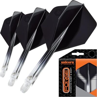 Unicorn Forge Integrated Dart Flights & Shafts Medium Length One Piece System for Balanced Control, Stable Flight & Consistent Grouping Durable No-Loosen Fit Clear & Black Unicorn Forge Integrated Dart Flights & Shafts Medium Length One Piece System for Balanced Control, Stable Flight & Consistent Grouping Durable No-Loosen Fit Clear & Black