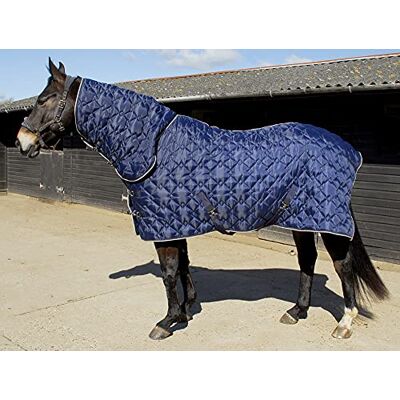 Rhinegold Texas Diamond 300g 600D Full Neck Combo Stable Rug in Navy 6.6 Rhinegold Texas Diamond 300g 600D Full Neck Combo Stable Rug in Navy 6.6