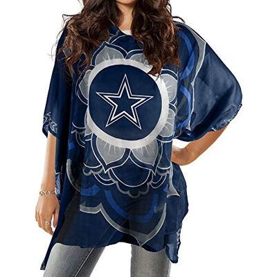 Little Earth Productions Littlearth NFL Women's Sheer Caftan with Flower Design Beach Cover Up, One Size Fits Most Fans, Team Color Little Earth Productions Littlearth NFL Women's Sheer Caftan with Flower Design Beach Cover Up, One Size Fits Most Fans, Team Color