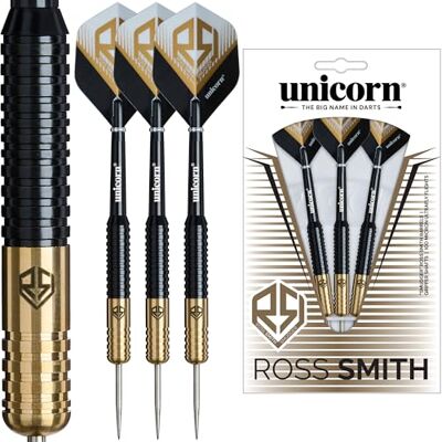 Unicorn Ross Smith Pro Player Brass Barrel Steel Tip Darts Set Durable Stunning Ultrafly Flights Silver Points Unicorn Ross Smith Pro Player Brass Barrel Steel Tip Darts Set Durable Stunning Ultrafly Flights Silver Points
