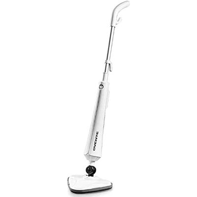 OVENTE Electric Steam Mop Cleaner, 1300W Steamer for Cleaning Tiles and Hardwood Floors with Swivel Head, Refillable Water Tank and Microfiber Pad, Great for Sanitizing Flat Surfaces, White ST405W OVENTE Electric Steam Mop Cleaner, 1300W Steamer for Cleaning Tiles and Hardwood Floors with Swivel Head, Refillable Water Tank and Microfiber Pad, Great for Sanitizing Flat Surfaces, White ST405W