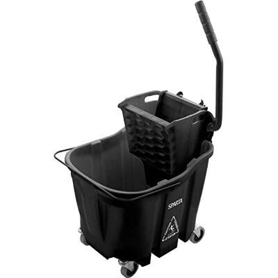 SPARTA CFS OmniFit 35 QT Mop Bucket Combo: Side Press Wringer Black SPARTA CFS OmniFit 35 QT Mop Bucket Combo: Side Press Wringer Black