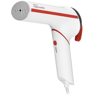 Polti Vaporella Vertical Styler GSM50R, Portable Vertical Iron with Folding Handle, Heats up in 30 seconds, White and Red Polti Vaporella Vertical Styler GSM50R, Portable Vertical Iron with Folding Handle, Heats up in 30 seconds, White and Red