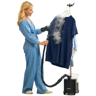 FRIDJA f1600 Commercial Clothes Steamer Powerful 2200W Premium Garment Steamer Machine Dual Steam Settings & 4L Water Tank for Rapid Wrinkle Release Suitable for All Fabrics Matt Black FRIDJA f1600 Commercial Clothes Steamer Powerful 2200W Premium Garment Steamer Machine Dual Steam Settings & 4L Water Tank for Rapid Wrinkle Release Suitable for All Fabrics Matt Black