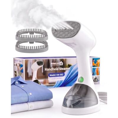 HOMILEC Handheld Clothes Steamer for Clothes – With 2 Brushes, Portable Garment Steamer, 1400W Fast Heat-Up, 265ml Water Tank, Auto Shut-Off, Travel Fabric Steamer for Wrinkle Removal HOMILEC Handheld Clothes Steamer for Clothes – With 2 Brushes, Portable Garment Steamer, 1400W Fast Heat-Up, 265ml Water Tank, Auto Shut-Off, Travel Fabric Steamer for Wrinkle Removal