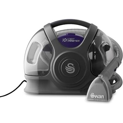 Swan Dirtmaster Spot Cleaner, Portable Carpet Cleaning, Removes Spills, Stains and Odours, Self-Cleaning Water Spray, 1.7m Hose, 5m Power Cord, 2200ml, Grey & Purple, SC18413 Swan Dirtmaster Spot Cleaner, Portable Carpet Cleaning, Removes Spills, Stains and Odours, Self-Cleaning Water Spray, 1.7m Hose, 5m Power Cord, 2200ml, Grey & Purple, SC18413