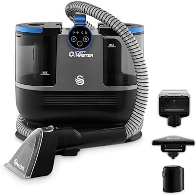 Swan Dirtmaster Pro Spot Cleaner for Carpets and Upholstery, Steam/Hot Water/Cold Water Modes, 1.6L, 6m Cord, Standard Brush/Wide Brush/Self-Cleaning Tool, Cobalt Blue, SC18412 Swan Dirtmaster Pro Spot Cleaner for Carpets and Upholstery, Steam/Hot Water/Cold Water Modes, 1.6L, 6m Cord, Standard Brush/Wide Brush/Self-Cleaning Tool, Cobalt Blue, SC18412