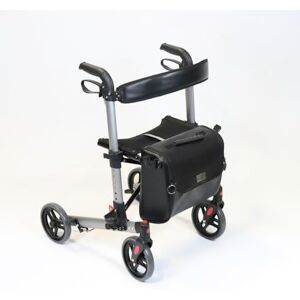 NRS Healthcare NRS Compact Easy Plus Rollator Folding Walking Aid with Seat & Lockable Brakes, Modern Wheeled Walker, Height Adjustable with Bag Silver NRS Healthcare NRS Compact Easy Plus Rollator Folding Walking Aid with Seat & Lockable Brakes, Modern Wheeled Walker, Height Adjustable with Bag Silver