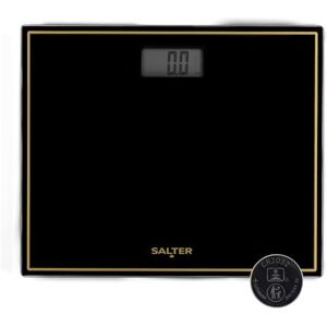 Salter Compact Bathroom Scale – Digital Bodyweight Scale, 150kg/23st 8lb, LCD Easy To Read Display, Step On Instant Accurate Readings, Slim Design, Neat Storage, Battery Included, Black/Gold Salter Compact Bathroom Scale – Digital Bodyweight Scale, 150kg/23st 8lb, LCD Easy To Read Display, Step On Instant Accurate Readings, Slim Design, Neat Storage, Battery Included, Black/Gold