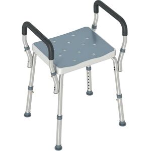 HOMCOM Portable Shower Stool, Non-Slip Shower Chair with Adjustable Height and EVA Cushion, Rust-Free Aluminium Bath Chair for Elderly, Disabled, Light Blue HOMCOM Portable Shower Stool, Non-Slip Shower Chair with Adjustable Height and EVA Cushion, Rust-Free Aluminium Bath Chair for Elderly, Disabled, Light Blue