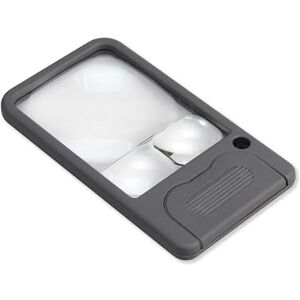Carson LED Lighted Multi-Power 2.5x, 4.5x, and 6x Pocket Magnifier, Grey Carson LED Lighted Multi-Power 2.5x, 4.5x, and 6x Pocket Magnifier, Grey
