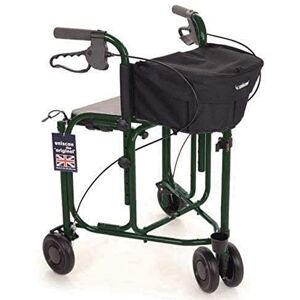 NRS Healthcare Uniscan Triumph 4 Wheeled Rollator with Bag and Seat, Green, Large NRS Healthcare Uniscan Triumph 4 Wheeled Rollator with Bag and Seat, Green, Large