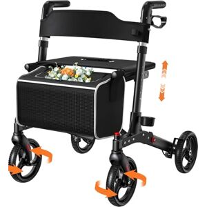 Luckfaith LR02 Wheel Rollator with Seat and Back,Foldable, Adjustable & Lightweight,Black Luckfaith LR02 Wheel Rollator with Seat and Back,Foldable, Adjustable & Lightweight,Black