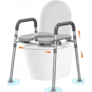 Luckfaith LTR02 Toilet Safety Frame with Seat – 400lbs Heavy Duty Support, Height & Width Adjustable Commode Rails with Padded Armrests, Anti-Slip Feet, Tool-Free Bathroom Aid for Elderly & Recovery Luckfaith LTR02 Toilet Safety Frame with Seat – 400lbs Heavy Duty Support, Height & Width Adjustable Commode Rails with Padded Armrests, Anti-Slip Feet, Tool-Free Bathroom Aid for Elderly & Recovery