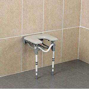 Homecraft Tooting Padded Shower Seat, Horseshoe Seat, Padded and Comfy, Folds When Not in Use, Height Adjustable Padded Comfort Stool for Prolonged Seating for Bathrooms, Non-Slip Feet Homecraft Tooting Padded Shower Seat, Horseshoe Seat, Padded and Comfy, Folds When Not in Use, Height Adjustable Padded Comfort Stool for Prolonged Seating for Bathrooms, Non-Slip Feet