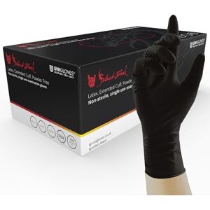 Unigloves Select Black Long Cuff - Latex Examination Gloves Unigloves Select Black Long Cuff - Latex Examination Gloves