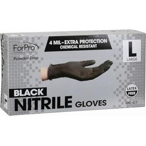 ForPro Professional Collection ForPro Disposable Nitrile Gloves, Chemical Resistant, Powder-Free, Latex-Free, Non-Sterile, Food Safe, 4 Mil, Black, Large, 100-Count ForPro Professional Collection ForPro Disposable Nitrile Gloves, Chemical Resistant, Powder-Free, Latex-Free, Non-Sterile, Food Safe, 4 Mil, Black, Large, 100-Count