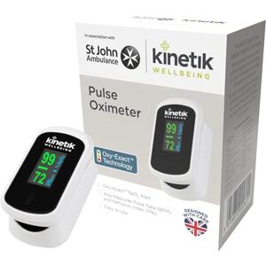 Kinetik Medical Kinetik Wellbeing Finger Pulse Oximeter Heart Rate Monitor, Blood Oxygen Saturation Monitor for Adults & Kids, Accurate Oxy-Exact Alert In Association with St John Ambulance Kinetik Medical Kinetik Wellbeing Finger Pulse Oximeter Heart Rate Monitor, Blood Oxygen Saturation Monitor for Adults & Kids, Accurate Oxy-Exact Alert In Association with St John Ambulance