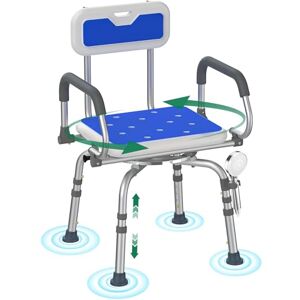 Luckfaith LC04 360° Swivel Shower Chair for Elderly – Easy Side Entry Bath Seat with Flip-Up Arms & Back, Non-Slip Supports 348 lbs, Adjustable Height for Safe Bathing Luckfaith LC04 360° Swivel Shower Chair for Elderly – Easy Side Entry Bath Seat with Flip-Up Arms & Back, Non-Slip Supports 348 lbs, Adjustable Height for Safe Bathing