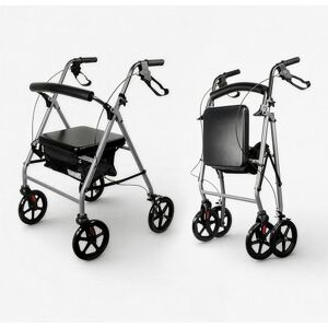 Aidapt Four Wheeled Lightweight Rollator Mobility Walker with Bag and 8 Inch Wheels for Indoor and Outdoor Use for Suport When Walking and Shopping Aidapt Four Wheeled Lightweight Rollator Mobility Walker with Bag and 8 Inch Wheels for Indoor and Outdoor Use for Suport When Walking and Shopping