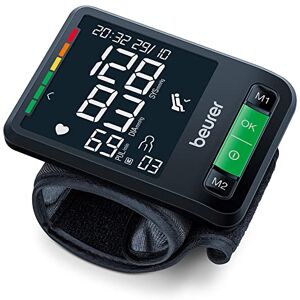 Beurer BC 87 wrist blood pressure monitor with app connection, XL display, rest indicator, inflation technology, colored risk indicator and arrhythmia detection Beurer BC 87 wrist blood pressure monitor with app connection, XL display, rest indicator, inflation technology, colored risk indicator and arrhythmia detection