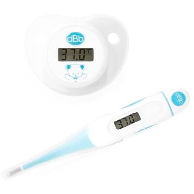 dBb Remond Duo Baby Medical Thermometers 1 Soft Tip Digital Thermometer & 1 Dummy Thermometer Accurate Digital Display Fast Temperature Setting White & Blue dBb Remond Duo Baby Medical Thermometers 1 Soft Tip Digital Thermometer & 1 Dummy Thermometer Accurate Digital Display Fast Temperature Setting White & Blue