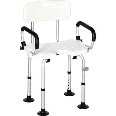 HOMCOM - Adjustable Shower Stool - Suction - Shower Stool HOMCOM - Adjustable Shower Stool - Suction - Shower Stool