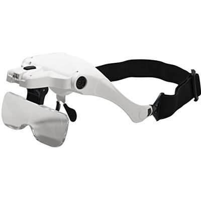 Eagle Adjustable Headband Magnifier Glasses Supplied with 5 Lenses 1 0X 1 5X 2 0X 2 5X 3 5X and Led Light, for Handsfree Inspection, Reading, Jeweller and Craft Work Eagle Adjustable Headband Magnifier Glasses Supplied with 5 Lenses 1 0X 1 5X 2 0X 2 5X 3 5X and Led Light, for Handsfree Inspection, Reading, Jeweller and Craft Work