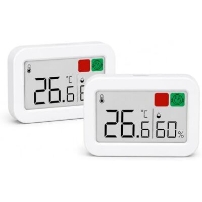 JADUFHU Mini Hygrometer Indoor Thermometer 2 Pack, Humidity Meter ℉ / ℃ Selectable JADUFHU Mini Hygrometer Indoor Thermometer 2 Pack, Humidity Meter ℉ / ℃ Selectable