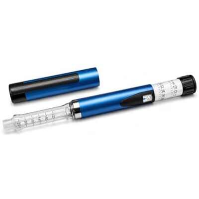 KP Pharma Reusable 60 Unit Insulin Pen Injector with Aluminium Build Compatible with All Major Pen Needles Click-Feedback Dosing System for Clinical Accuracy and Easy Dosing Drop-Tested for Real-Life Use KP Pharma Reusable 60 Unit Insulin Pen Injector with Aluminium Build Compatible with All Major Pen Needles Click-Feedback Dosing System for Clinical Accuracy and Easy Dosing Drop-Tested for Real-Life Use