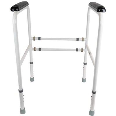 Homecraft Toilet Support Frame, Adjustable Bathroom Safety Support Frame for Elderly, Handicapped and Disabled Users, Home and Clinic Use Homecraft Toilet Support Frame, Adjustable Bathroom Safety Support Frame for Elderly, Handicapped and Disabled Users, Home and Clinic Use