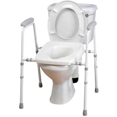 Homecraft Deluxe Stirling Toilet Seat and Frame, Adjustable Bathroom Safety Support Frame for Elderly, Handicapped and Disabled Users, Home and Clinic Use Homecraft Deluxe Stirling Toilet Seat and Frame, Adjustable Bathroom Safety Support Frame for Elderly, Handicapped and Disabled Users, Home and Clinic Use