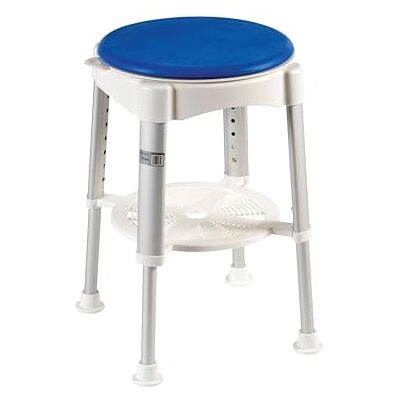 DRIVE DEVILBISS HEALTHCARE Drive Devilbiss Deluxe Rotating Rounded Bath / Shower Stool with Removable Tray and Swivel Seat DRIVE DEVILBISS HEALTHCARE Drive Devilbiss Deluxe Rotating Rounded Bath / Shower Stool with Removable Tray and Swivel Seat