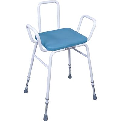 Aidapt Multi Use Perching Stool Comfy,Wipe Clean PU Seat.Height Adjustable with Arms,Integral Backrest,Non-Slip Ferrules,Safety,Elderly,Recovery from Hip Surgery.Delivered Assembled,NO TOOLS REQUIRED Aidapt Multi Use Perching Stool Comfy,Wipe Clean PU Seat.Height Adjustable with Arms,Integral Backrest,Non-Slip Ferrules,Safety,Elderly,Recovery from Hip Surgery.Delivered Assembled,NO TOOLS REQUIRED