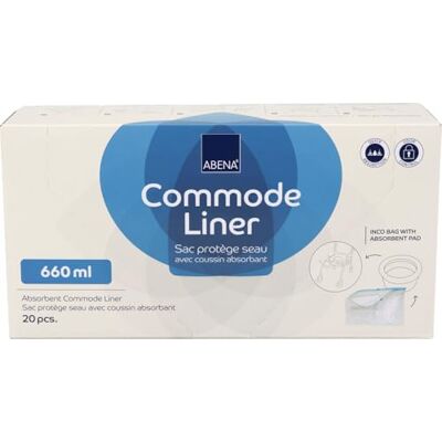 ABENA Commode Liners Absorbs up to 660ml Box of 20 Highly Absorbent pads Ideal for Commode Chairs and Commode Toilet Suitable for any commode toilet chair ABENA Commode Liners Absorbs up to 660ml Box of 20 Highly Absorbent pads Ideal for Commode Chairs and Commode Toilet Suitable for any commode toilet chair