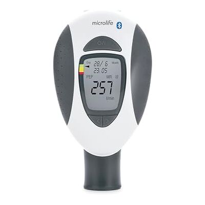 Microlife PF 200 BT Digital peak flow meter with Bluetooth Asthma Analyser 400 data memory Washable flow sensor Microlife PF 200 BT Digital peak flow meter with Bluetooth Asthma Analyser 400 data memory Washable flow sensor