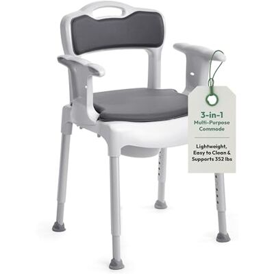 Etac Swift Commode Toilet Chair Bedside Seat – Height Adjustable, Foldable Toilet Seat for Elderly and Disabled – Lightweight, Hygienic Bedside, Bathroom and Shower Chair Etac Swift Commode Toilet Chair Bedside Seat – Height Adjustable, Foldable Toilet Seat for Elderly and Disabled – Lightweight, Hygienic Bedside, Bathroom and Shower Chair