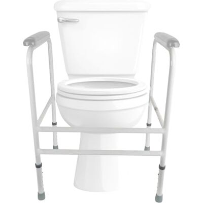 Homecraft Adjustable Toilet Surround Frame – Height Adjustable Steel Grab Rail – Non Slip Bathroom Safety Support for Elderly and Disabled – Pre Assembled Mobility Aid – Without Floor Fixing Feet Homecraft Adjustable Toilet Surround Frame – Height Adjustable Steel Grab Rail – Non Slip Bathroom Safety Support for Elderly and Disabled – Pre Assembled Mobility Aid – Without Floor Fixing Feet