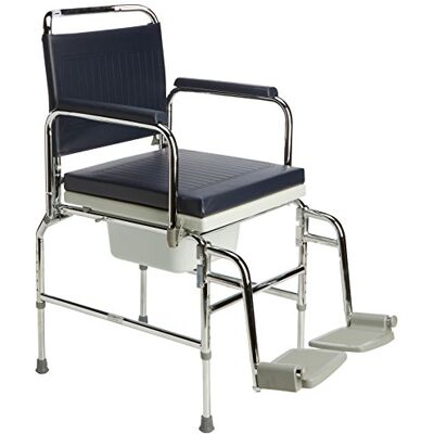 Homecraft Adjustable Height Static Commode, Deluxe Chrome Plated Commode Chair, Swing Drop Arms, Toilet Aid, Removable Bowl, Mobile Commode, Easy to Clean Seat (Eligible for VAT Relief in the UK) Homecraft Adjustable Height Static Commode, Deluxe Chrome Plated Commode Chair, Swing Drop Arms, Toilet Aid, Removable Bowl, Mobile Commode, Easy to Clean Seat (Eligible for VAT Relief in the UK)