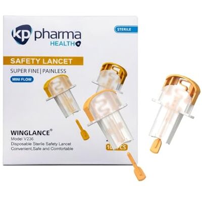 KP Pharma Sterile Diabetic Safety Lancets 28G X 1.5mm For Accurate Blood Glucose Monitoring, 100PCS Clinical & Home Use Micro-Fine Low Pain Auto Retractable Lancets For Blood Sampling & Diabetes Testing Kit KP Pharma Sterile Diabetic Safety Lancets 28G X 1.5mm For Accurate Blood Glucose Monitoring, 100PCS Clinical & Home Use Micro-Fine Low Pain Auto Retractable Lancets For Blood Sampling & Diabetes Testing Kit